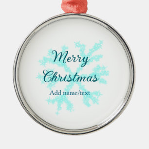 Ornement En Métal Joyeux Noël bleu flocons parties scintillant étinc