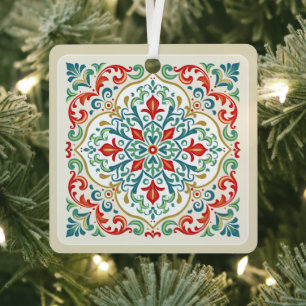 Ornement En Métal Joyeux Noël Carrelage Mexicain Décoratif Noël