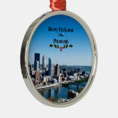 Ornement En Métal Joyeux Noël de Pittsburgh (Droite)