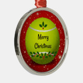Ornement En Métal Joyeux Noël, design de tennis festif, (Droite)