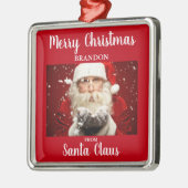 Ornement En Métal Joyeux Noël du Père Noël AJOUTER LE NOM (Gauche)