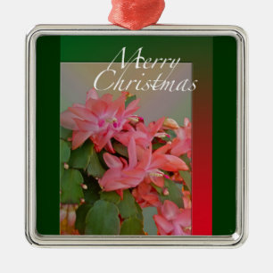 Ornement En Métal Joyeux Noël Fleurs de Cactus de Noël