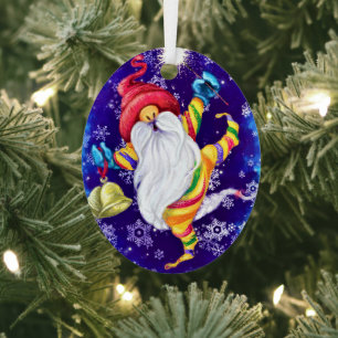 Ornement En Métal Joyeux Noël Gnome