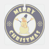 Ornement En Métal Joyeux Noël heureux bonhomme de neige célèbre styl (Verso)