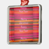 Ornement En Métal Joyeux Noël Joyeux Nouvel An Toile Design couleur (Gauche)