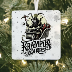 Ornement En Métal Joyeux Noël Krampus Krampus Promenades en traîneau