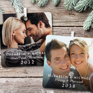 Ornement En Métal Joyeux Noël Marié Photo