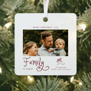Ornement En Métal Joyeux Noël minimaliste en famille