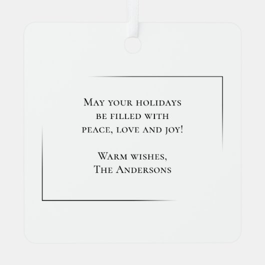 Ornement En Métal Joyeux Noël Moderne Élégant Minimal Élégant (Verso)