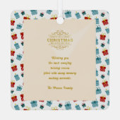 Ornement En Métal Joyeux Noël & Nouvel An cadeau arrière - plan moti (Verso)