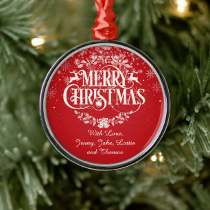 Ornement En Métal Joyeux Noël personnalisé
