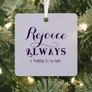 Ornement En Métal Joyeux Noël Réjouissez Lumière Purple Christian