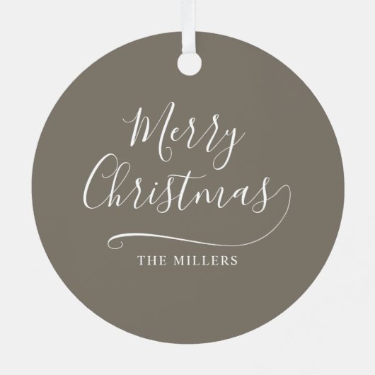 Ornement En Métal Joyeux Noël Simple Script (Verso)