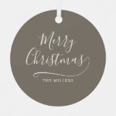 Ornement En Métal Joyeux Noël Simple Script (Recto)