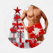 Ornement En Métal Joyeux Noël SlipperyJoe cadeau blanc rouge argent (Recto)