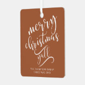 Ornement En Métal Joyeux Noël Y'all Texas Holiday Photo (Avant gauche)