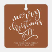 Ornement En Métal Joyeux Noël Y'all Texas Holiday Photo (Recto)