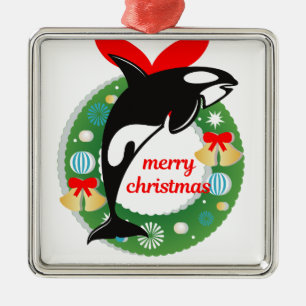 Ornement En Métal joyeux orque de noël