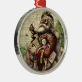 Ornement En Métal Joyeux Père Noël et arbre de Noël (Droite)