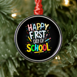 Ornement En Métal Joyeux premier jour de rentrée scolaire