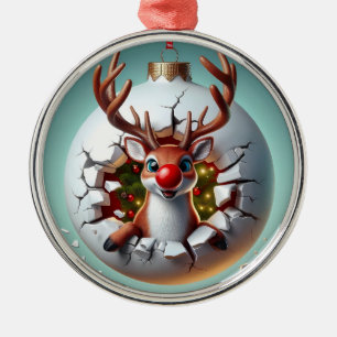 Ornement En Métal Joyeux rennes de Noël