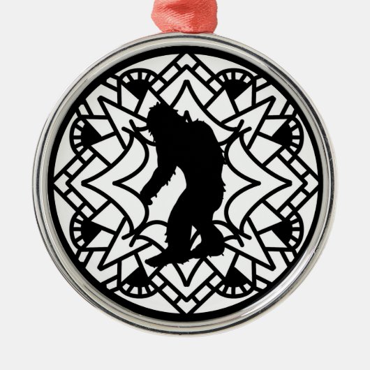 Ornement En Métal Joyeux Squatch-mas Bigfoot Noël (Devant)