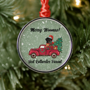 Ornement En Métal Joyeux Woofmas ! Meilleure maman Rottweiler person