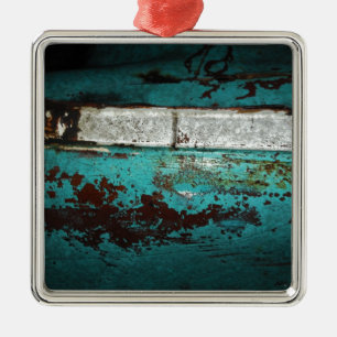 Ornement En Métal Junk Yard vintage car 50's aqua turquoise