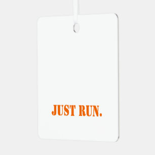 Ornement En Métal JUST RUN Sports Check Pattern Orange Piste Amusant