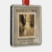 Ornement En Métal Juste marié 1er Noël année personnalisée (Droite)