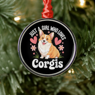 Ornement En Métal Juste une fille qui aime les Corgis