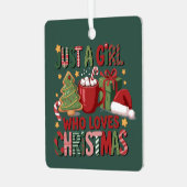 Ornement En Métal Juste Une Fille Qui Aime Les Vacances De Noël (Avant gauche)