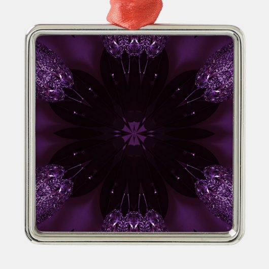 Ornement En Métal Kaleidoscope Design chic élégant violet brillant (Devant)