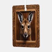 Ornement En Métal Kangaroo en bois 3D australien (Avant gauche)