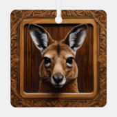 Ornement En Métal Kangaroo en bois 3D australien (Verso)
