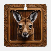 Ornement En Métal Kangaroo en bois 3D australien (Recto)