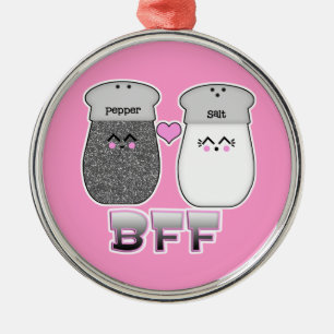 Ornement En Métal Kawaii Sel et Poivre BFF