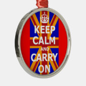 ORNEMENT EN MÉTAL KEEP CALM AND CARRY ON (Droite)