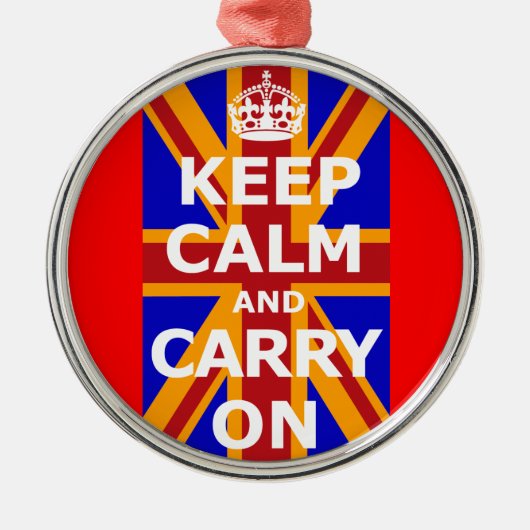 ORNEMENT EN MÉTAL KEEP CALM AND CARRY ON (Devant)