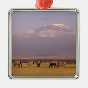Ornement En Métal Kenya : parc national d'Amboseli, Éléphants