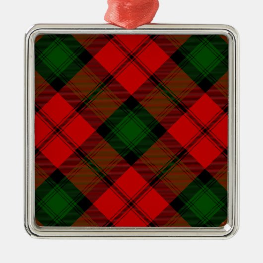 Ornement En Métal Kerr tartan rouge vert plaid (Devant)