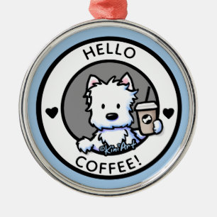 Ornement En Métal KiniArt Coffee Westie
