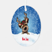 Ornement En Métal KiniArt Frontière Terrier Noël (Avant gauche)