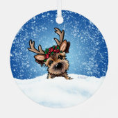 Ornement En Métal KiniArt Frontière Terrier Noël (Verso)