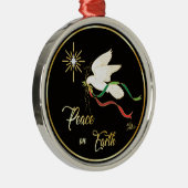 Ornement En Métal La Colombe Blanche Propage La Paix Sur Terre (Droite)