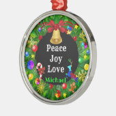 Ornement En Métal La couronne de Noël autiste (Gauche)