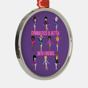 Ornement En Métal La gymnastique est meilleure avec des amis