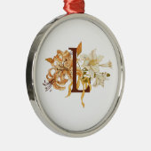 Ornement En Métal La Lettre L avec Lilies (Droite)