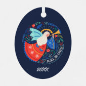 Ornement En Métal La paix sur Terre Angel Design (Verso)