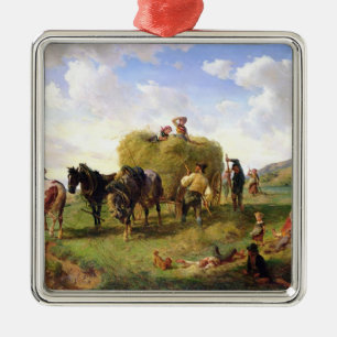 Ornement En Métal La récolte de foin, 1869